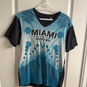 Guess Miami Blue and Grey Men's Shirt